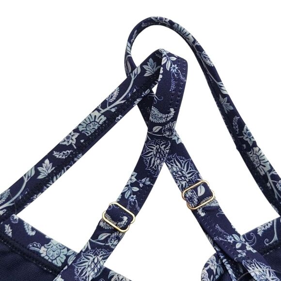 NEW! Carole Hochman Women's Swimsuit Tie Waist Paisley Blue White UPF 50+ Medium - Picture 4 of 12